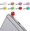 Colorful Round Rhinestone Luminous Earphone Plug