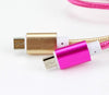 Colorful Nylon Line and Metal Plug Micro USB Cable for iPhone