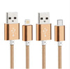 Colorful Nylon Line and Metal Plug Micro USB Cable for iPhone